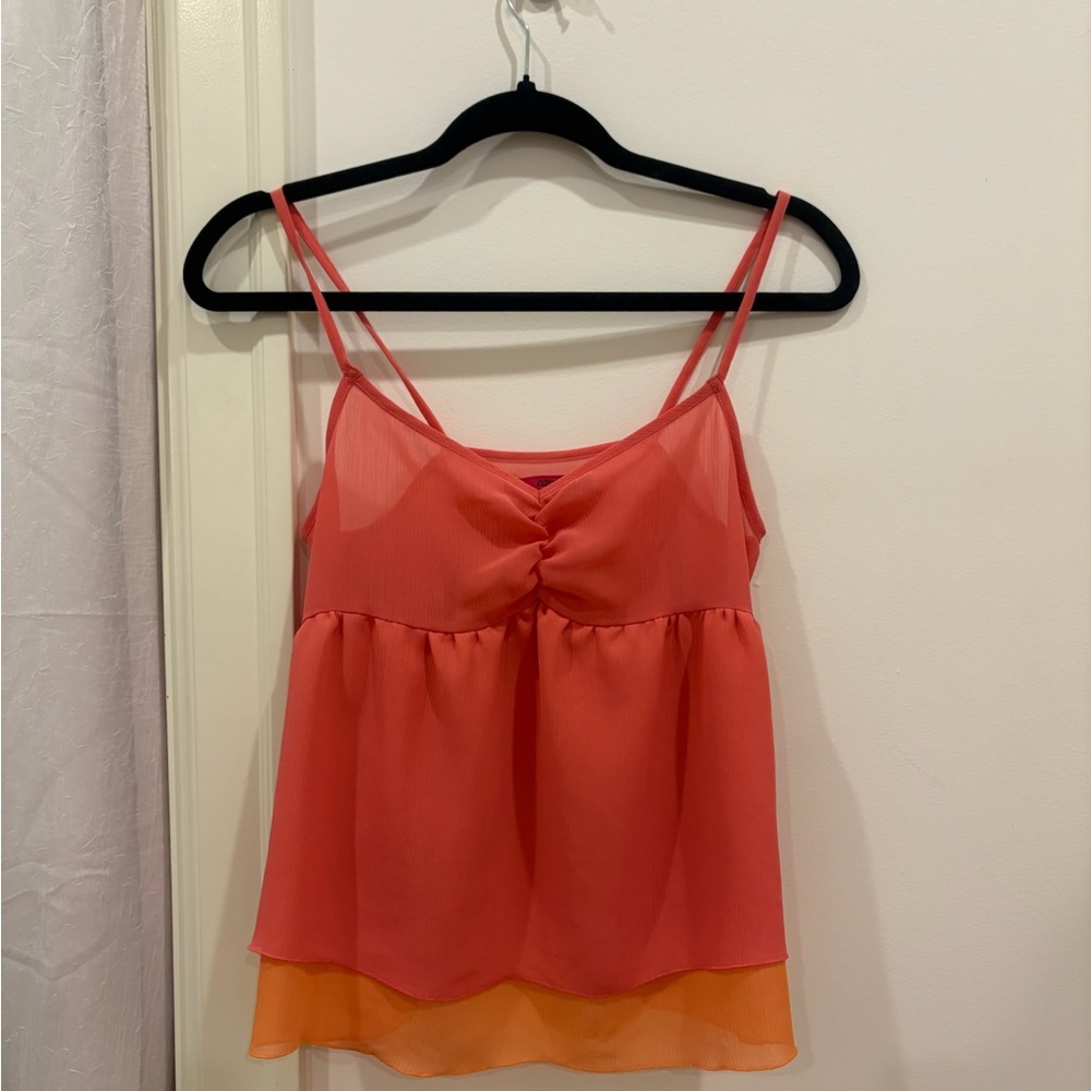 pink + orange two-tone summer top